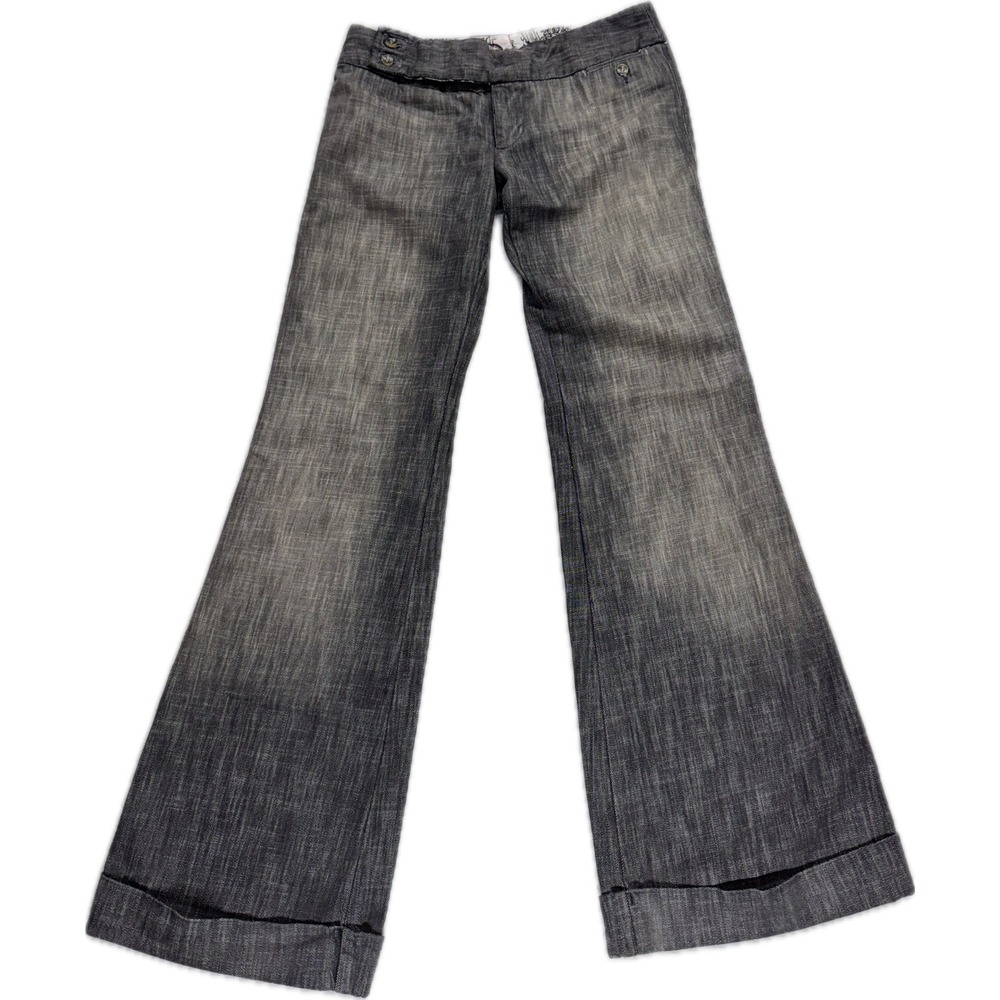 Joe's Jeans Women's 30 Gray Wide Leg Trouser Pants Cuffed‎ Stretch Flare